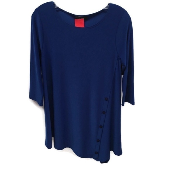 Pretty Woman Tops - Pretty Woman cobalt blue asymmetrical tunic